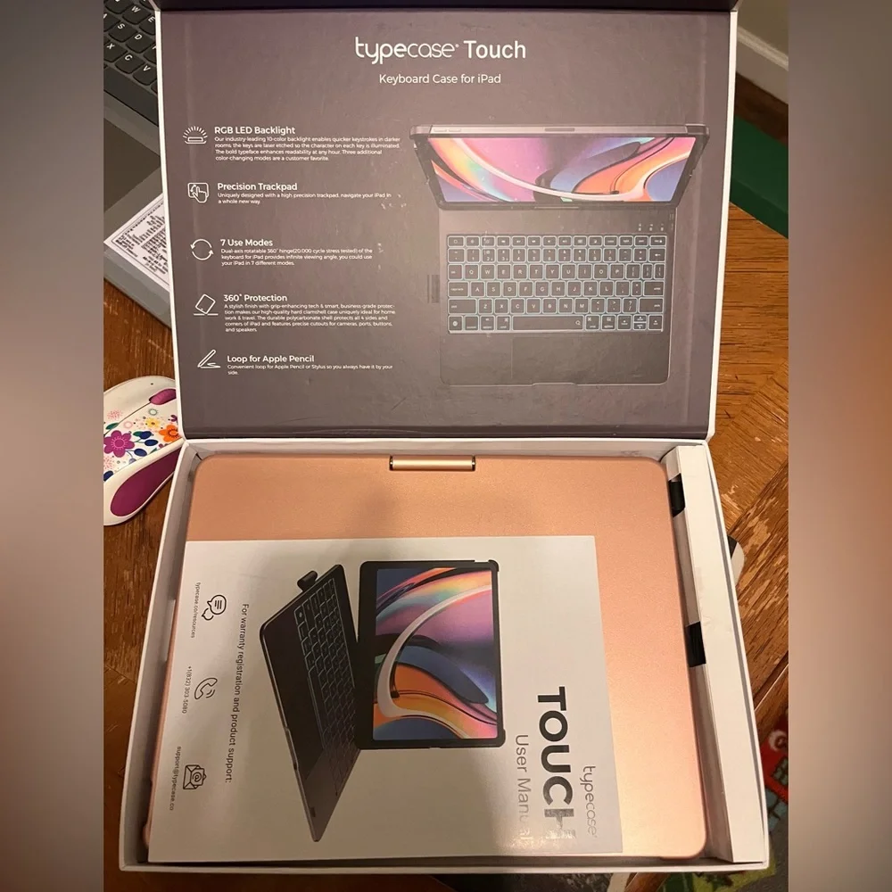 Typecase Touch Keyboard Case for iPad Air 6th,5th &4th Gen 10.9-inch (Rose Gold)
